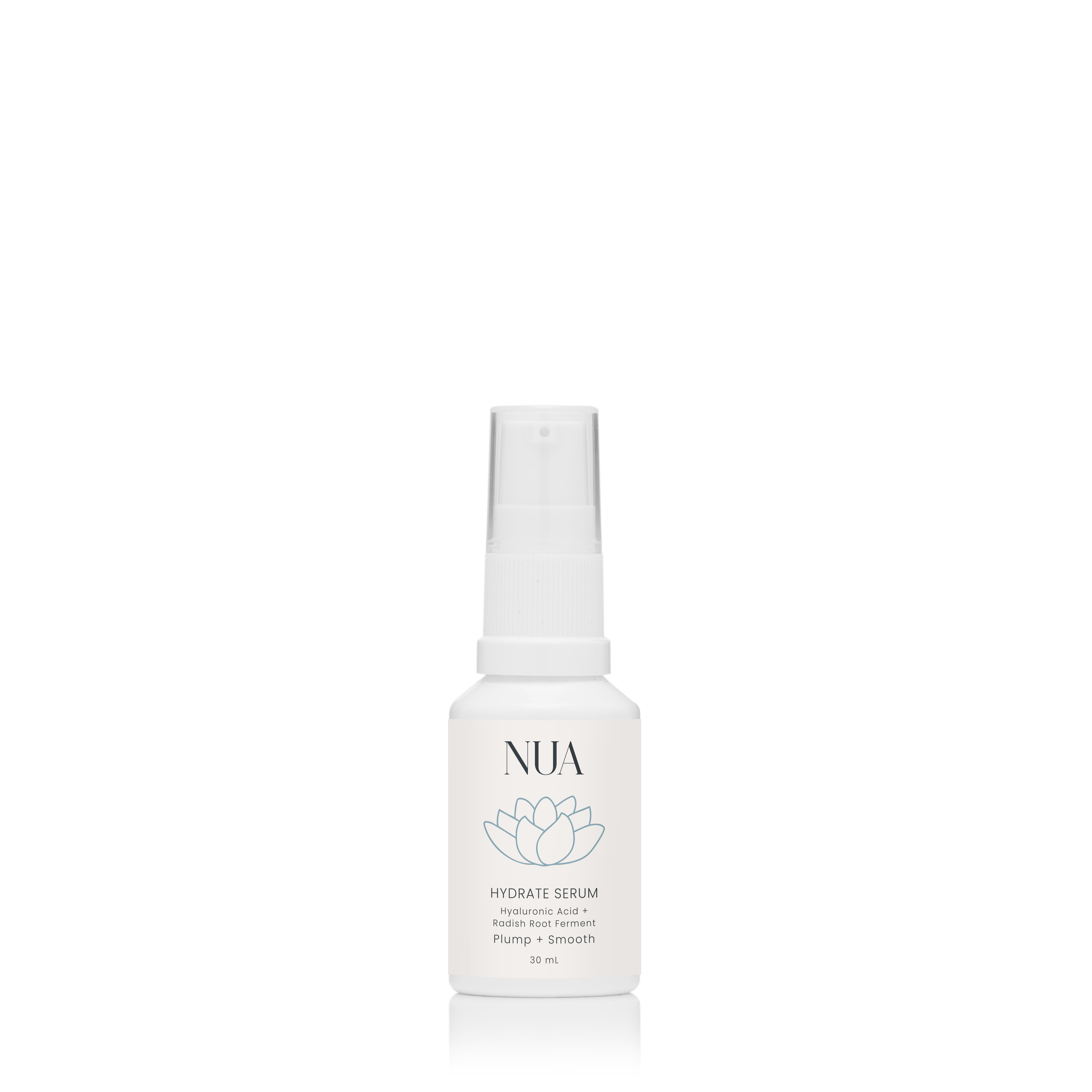 Hydrate Serum bottle on soft neutral background